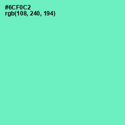 #6CF0C2 - Aquamarine Color Image