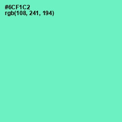 #6CF1C2 - Aquamarine Color Image