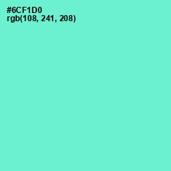#6CF1D0 - Aquamarine Color Image