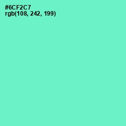 #6CF2C7 - Aquamarine Color Image