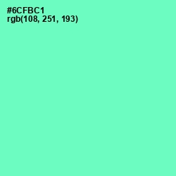 #6CFBC1 - Aquamarine Color Image