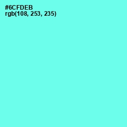 #6CFDEB - Aquamarine Color Image