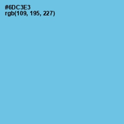 #6DC3E3 - Aquamarine Blue Color Image