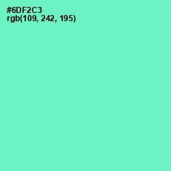 #6DF2C3 - Aquamarine Color Image