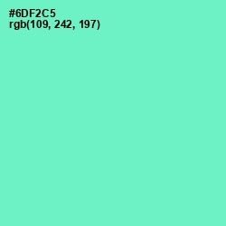 #6DF2C5 - Aquamarine Color Image