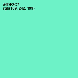 #6DF2C7 - Aquamarine Color Image