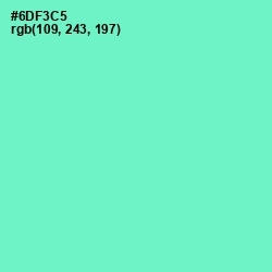 #6DF3C5 - Aquamarine Color Image