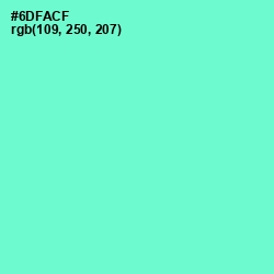 #6DFACF - Aquamarine Color Image
