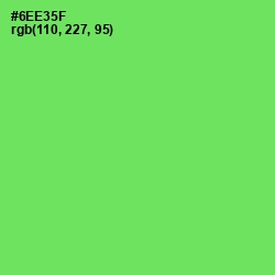 #6EE35F - Pastel Green Color Image