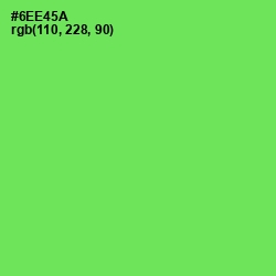 #6EE45A - Screamin' Green Color Image