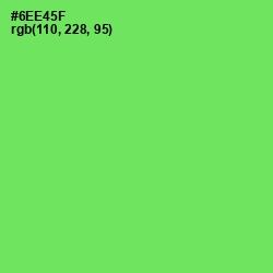 #6EE45F - Pastel Green Color Image