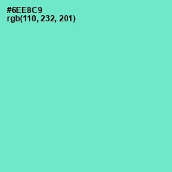 #6EE8C9 - Aquamarine Color Image