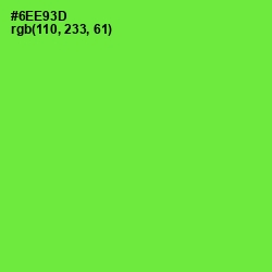 #6EE93D - Bright Green Color Image