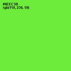 #6EEC3B - Bright Green Color Image