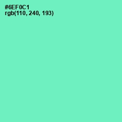 #6EF0C1 - Aquamarine Color Image