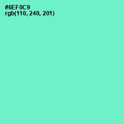 #6EF0C9 - Aquamarine Color Image