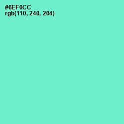 #6EF0CC - Aquamarine Color Image