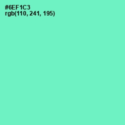 #6EF1C3 - Aquamarine Color Image