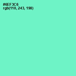 #6EF3C6 - Aquamarine Color Image