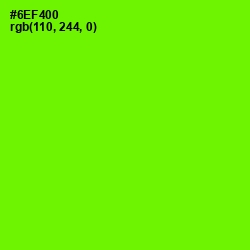 #6EF400 - Bright Green Color Image