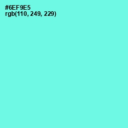 #6EF9E5 - Aquamarine Color Image