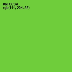 #6FCC3A - Bright Green Color Image