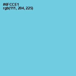 #6FCCE1 - Aquamarine Blue Color Image