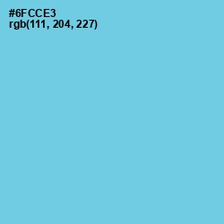 #6FCCE3 - Aquamarine Blue Color Image