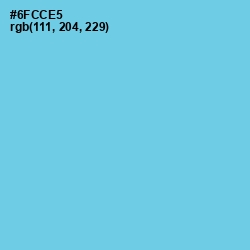 #6FCCE5 - Aquamarine Blue Color Image