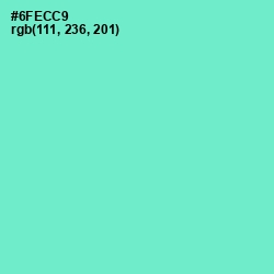 #6FECC9 - Aquamarine Color Image