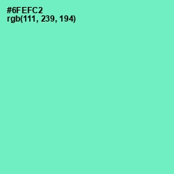 #6FEFC2 - Aquamarine Color Image