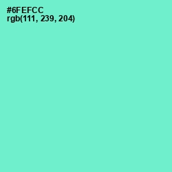 #6FEFCC - Aquamarine Color Image