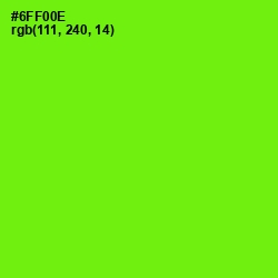 #6FF00E - Bright Green Color Image