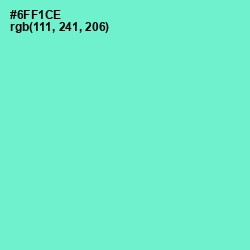 #6FF1CE - Aquamarine Color Image