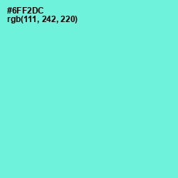 #6FF2DC - Aquamarine Color Image