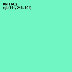 #6FF6C2 - Aquamarine Color Image