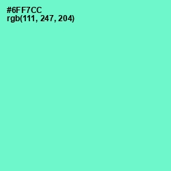 #6FF7CC - Aquamarine Color Image