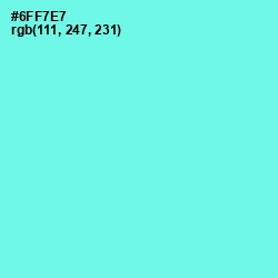 #6FF7E7 - Aquamarine Color Image