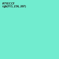 #71ECCF - Aquamarine Color Image