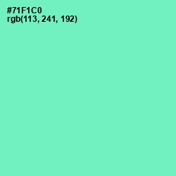 #71F1C0 - Aquamarine Color Image