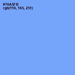 #74A5FB - Cornflower Blue Color Image