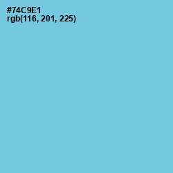 #74C9E1 - Aquamarine Blue Color Image
