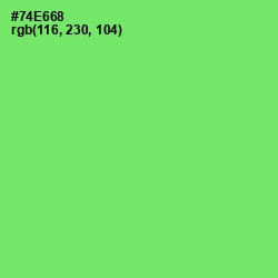 #74E668 - Screamin' Green Color Image