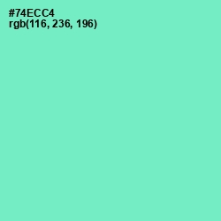 #74ECC4 - Aquamarine Color Image