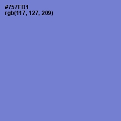 #757FD1 - Moody Blue Color Image