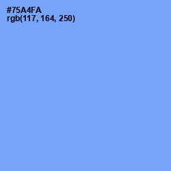 #75A4FA - Cornflower Blue Color Image