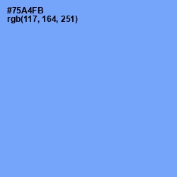 #75A4FB - Cornflower Blue Color Image