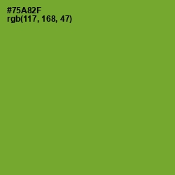 #75A82F - Olive Drab Color Image