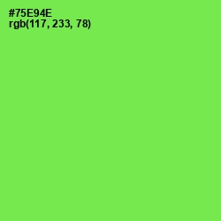 #75E94E - Screamin' Green Color Image