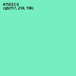#75EEC4 - Aquamarine Color Image